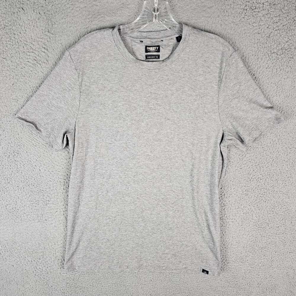 Faherty Movement T-Shirt Mens Small Heather Nylon Short Sleeve Crew Neck MKU2417